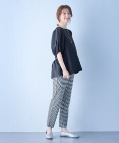 ANY サッカーギャザーバックペプラムブラウス