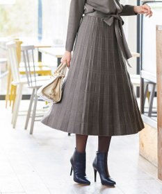 Tiaclasse L 【洗える】1枚で着映えするチェック柄編みニットワンピース