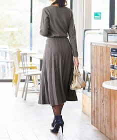 Tiaclasse L 【洗える】1枚で着映えするチェック柄編みニットワンピース