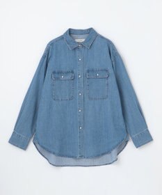 ANY 【洗濯機可】パールボタンデニムシャツ
