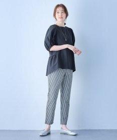 ANY サッカーギャザーバックペプラムブラウス