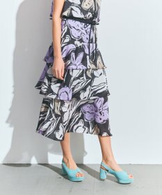 GRACE CONTINENTAL プリントレイヤードスカート