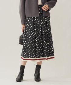 自由区 L 【洗える】ポルカドットプリント スカート