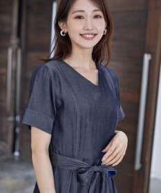 Tiaclasse デニムフレアワンピース