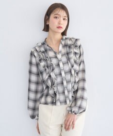 earth music&ecology フリルリボンブラウス