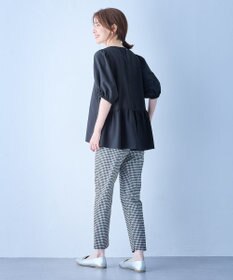 ANY サッカーギャザーバックペプラムブラウス