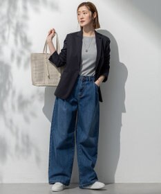 23区 S 【セットアップ対応/洗える】ストレッチシャンブレー テーラードジャケット