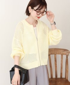 AMERICAN HOLIC 【先行予約】ジップアップメッシュニットカーディガン【WEB限定カラー有り】