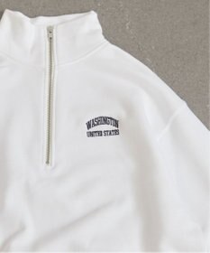 WEGO 【ANGIE VINTAGE】ワンポイント刺繍ハーフZIPスウェットプルオーバー
