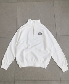 WEGO 【ANGIE VINTAGE】ワンポイント刺繍ハーフZIPスウェットプルオーバー