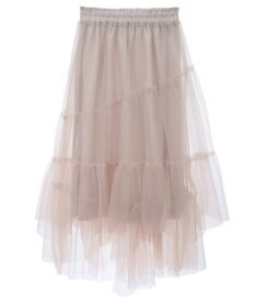 earth music&ecology イレギュラーヘム段々チュールスカート