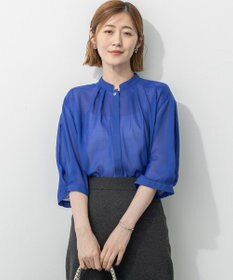 23区 【洗える】シアービエラ タックデザイン ブラウス