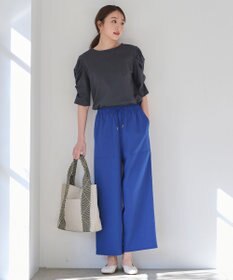 ANY シルケットスムース ツイストタックスリーブトップス