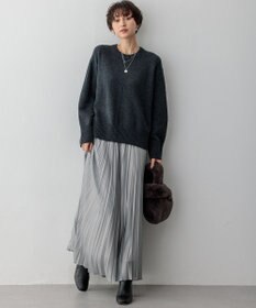 23区 【洗える】カシミヤブレンド クルーネック ニット