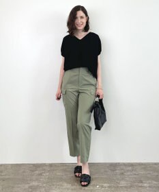 自由区 【洗える】撥水シルキーポプリン カーゴパンツ