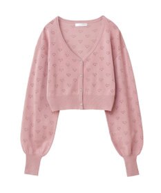 Green Parks ・ｓｗｉｎｇ　ｂｙ　ハート柄スカシニットカーディガン