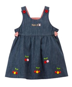 MIKI HOUSE HOT BISCUITS 【70-90cm】 さくらんぼ刺繍 ジャンパースカート＆ブラウスギフトセット【BOX付き】