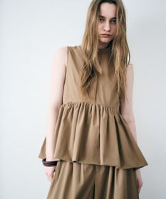 uncrave クールタッチカラータイプライター ペプラムブラウス