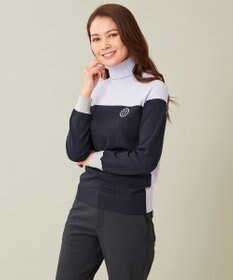 23区GOLF 【WOMEN】【ウォッシャブル】カラーブロックモックネック ニット