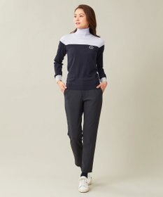 23区GOLF 【WOMEN】【ウォッシャブル】カラーブロックモックネック ニット