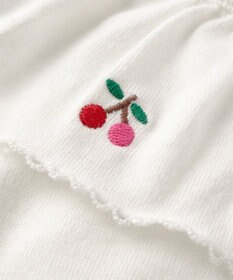 MIKI HOUSE HOT BISCUITS 【70-90cm】 さくらんぼ刺繍 ジャンパースカート＆ブラウスギフトセット【BOX付き】