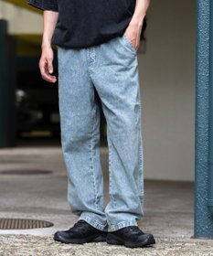 WEGO 【ウエストゴム/SMLサイズ展開】デニムイージーストレートパンツ2