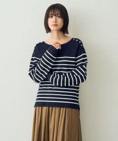 YECCA VECCA ミラノリブ金釦ニット