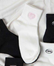 WEGO デザインロゴ刺繍アンクル底パイルソックス