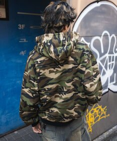 WEGO 【ユニセックス着用ITEM/MLサイズ展開】カモフラグラフィックZIPパーカー