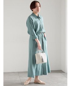 Te chichi レーヨンリネン共ベルトシャツワンピース