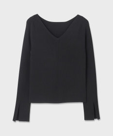 GRACE CONTINENTAL リブVネックニットトップ