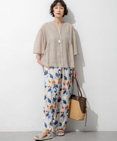 23区 カラーリリープリント ワイド パンツ