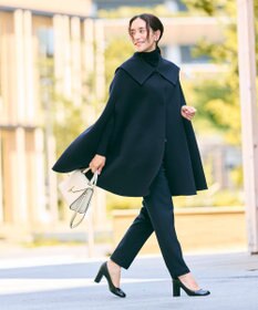 #Newans セーラーカラーダブルフェイスケープコート