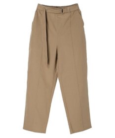 Green Parks 綿麻混バックルベルト付テーパードパンツ