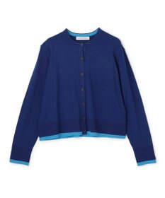 UNFILO マイビューティニット バイカラー カーディガン ディープブルー×ターコイズ