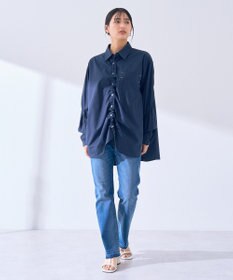 YECCA VECCA カットオフスリムストレートデニムパンツ