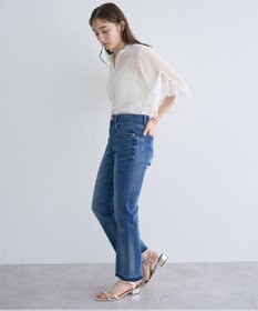 YECCA VECCA カットオフスリムストレートデニムパンツ