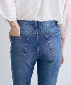 YECCA VECCA カットオフスリムストレートデニムパンツ