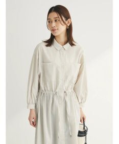 Green Parks ミディ丈ドロストシャツワンピース