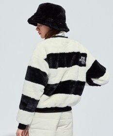 PW CIRCULUS 【ふわもこあったか/防寒/裏地付】【WOMEN】ボーダーフェイクファープルオーバー