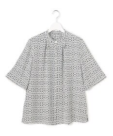 23区 S 【先行予約】カレイドスコーププリント バンドカラー ブラウス