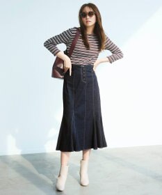 ANY SIS 【前後着用可】マルチボーダー2WAYテレコ カットソー