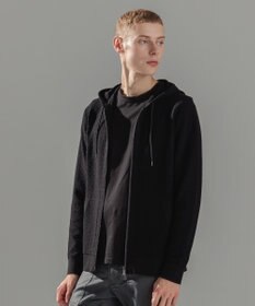 JOSEPH HOMME 【イージーケア】 ヴィスコースリンクス　ジップアップニットフーディー