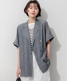 23区 【先行予約】ウォッシャブルボイル ハーフスリーブ ダブル ジャケット