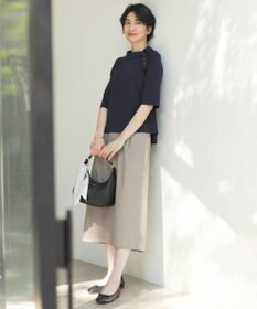 J.PRESS LADIES S 【洗える】ソフトシャンブレー ワイド パンツ