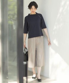 J.PRESS LADIES S 【洗える】ソフトシャンブレー ワイド パンツ