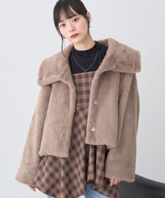 earth music&ecology ファーショートブルゾン