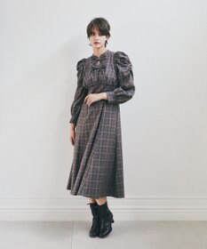 Maison de FLEUR 聡明な淑女のチェックワンピース