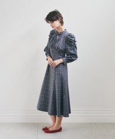 Maison de FLEUR 聡明な淑女のチェックワンピース