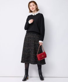 23区 L 【洗える】エンブロイダリー 襟デザイン ニット